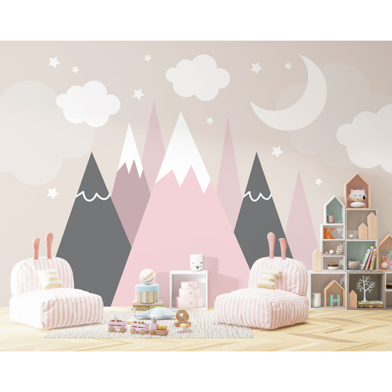 Carta da parati panoramica per bambini - Montagne