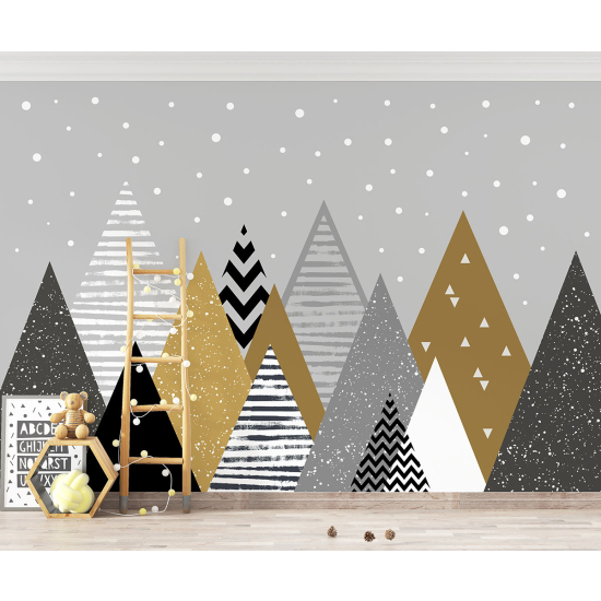 Carta da parati panoramica per bambini - Montagne Design