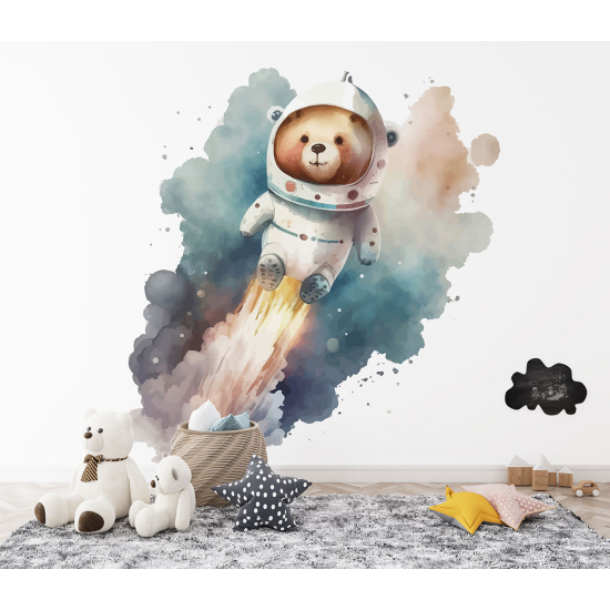Carta da parati panoramica per bambini - Orso Astronauta