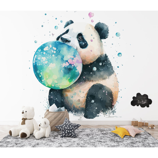 Carta da parati panoramica per bambini - Palloncini Panda