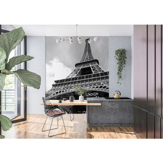 Carta da parati panoramica - Torre Eiffel in bianco e nero