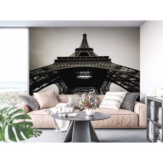 Carta da parati panoramica - Torre Eiffel in bianco e nero
