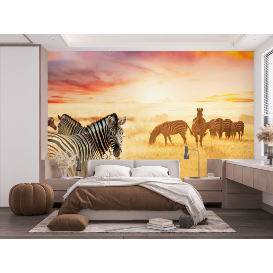 Carta da parati panoramica - Zebre Savana