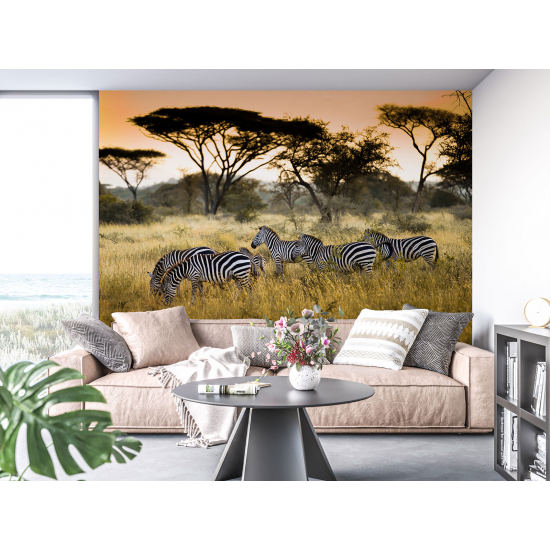 Carta da parati panoramica - Zebre Savana
