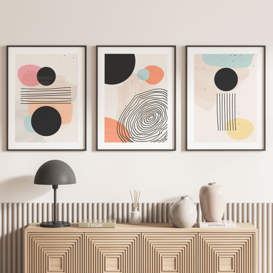 Confezione di 3 poster trittici - Design Boho
