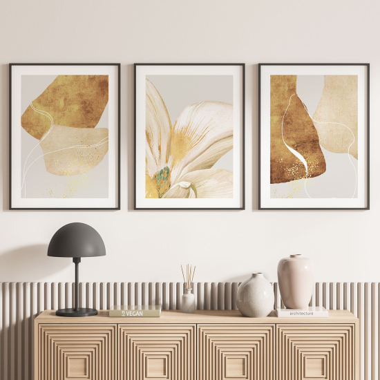 Confezione di 3 poster trittici - Design di Fiori