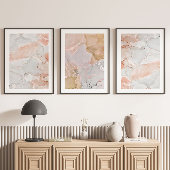 Confezione di 3 poster trittici - Effetto marmorizzato