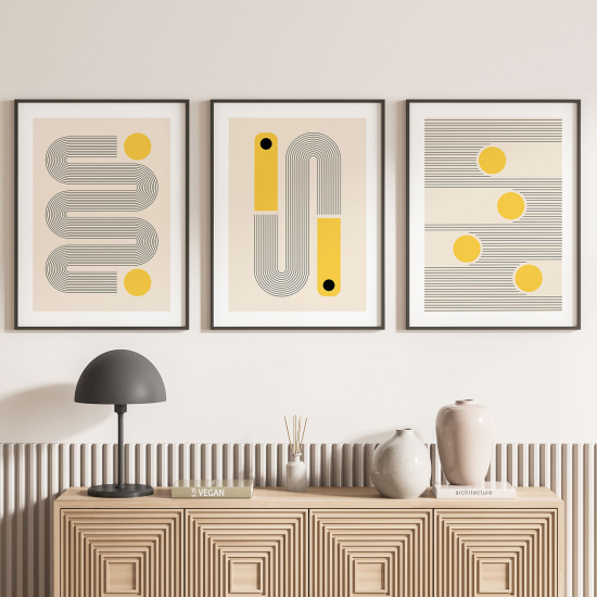 Confezione di 3 poster trittici - Forme geometriche