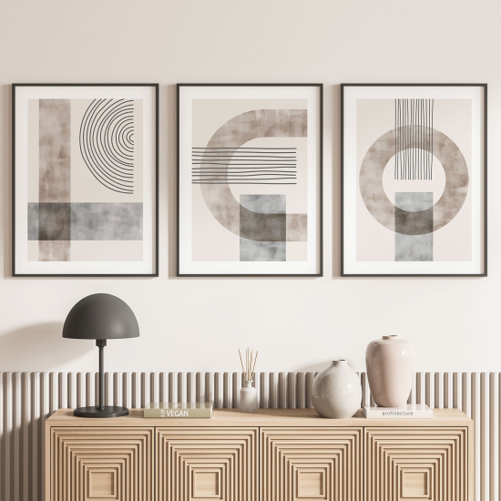 Confezione di 3 poster trittici - Forme geometriche