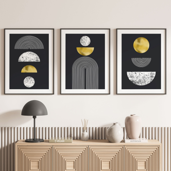 Confezione di 3 poster trittici - Forme geometriche
