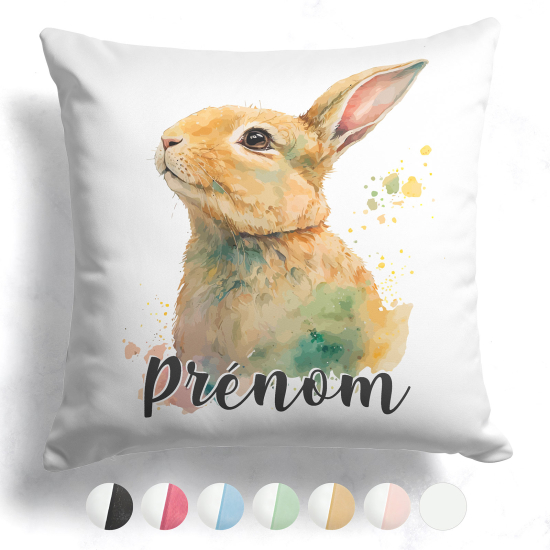 Cuscino bicolore personalizzato - Coniglio