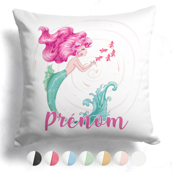 Cuscino bicolore personalizzato - Sirena oceano