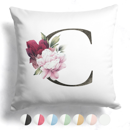 Cuscino monogram bicolore - C