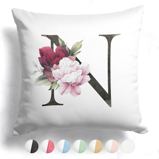 Cuscino monogram bicolore - N
