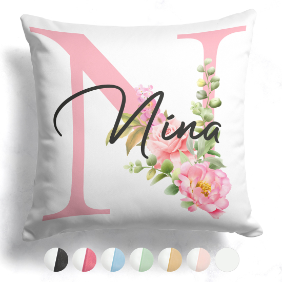 Cuscino monogram bicolore personalizzato - Lettera N
