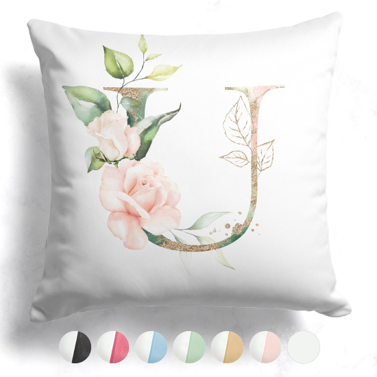 Cuscino monogram bicolore - U