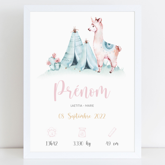 Poster nascita personalizzato - Lama