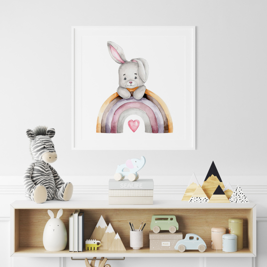 Poster per Bambini - Coniglio arcobaleno