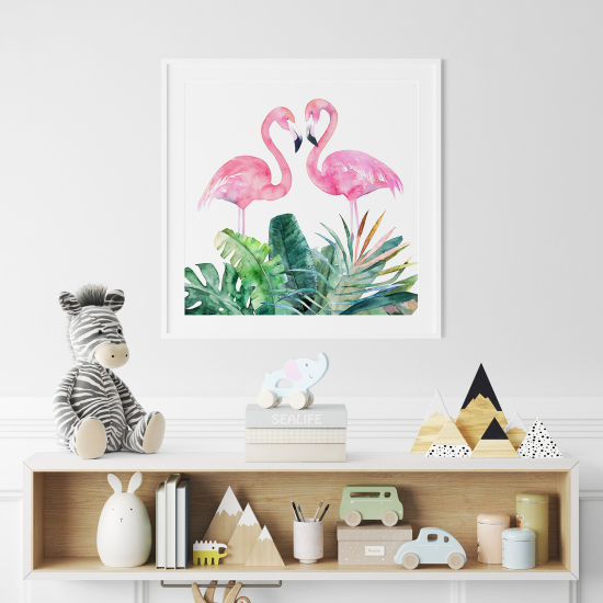 Poster per Bambini - Fenicotteri Rosa