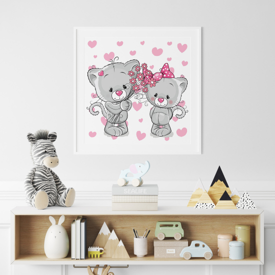 Poster per Bambini - Gattini cuori