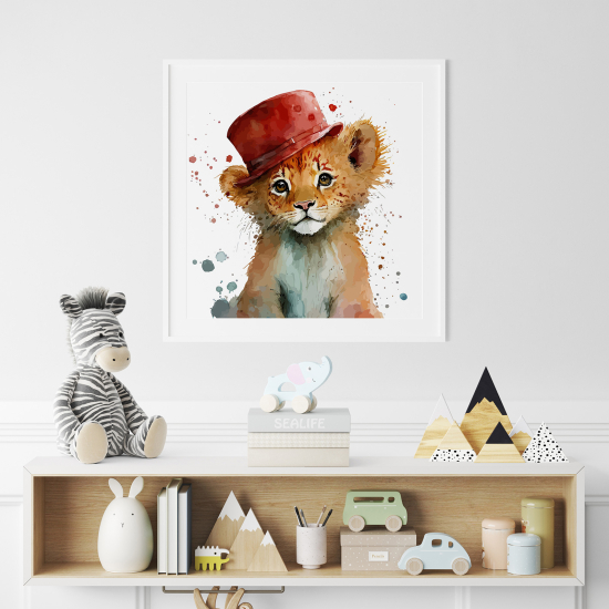 Poster per Bambini - Leone Cappello