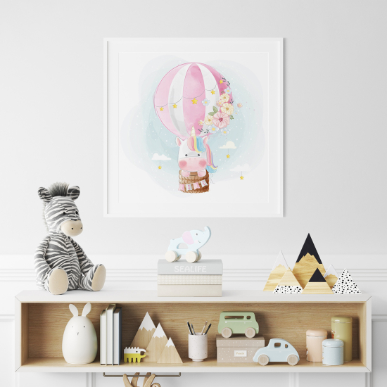 Poster per Bambini - Mongolfiera Unicorno