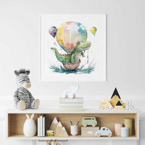 Poster per Bambini - Mongolfiere di coccodrillo