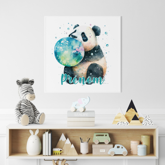 Poster personalizzato per bambini - Panda bolla colorata