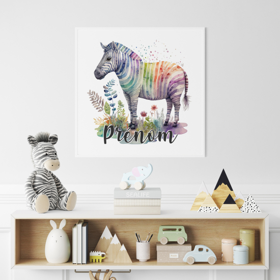Poster personalizzato per bambini - Zebra colorata