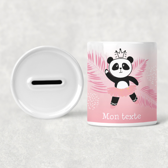 Salvadanaio per bambini personalizzato - Ballerina Panda