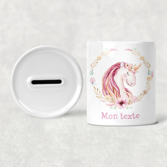 Salvadanaio per bambini personalizzato - Unicorno