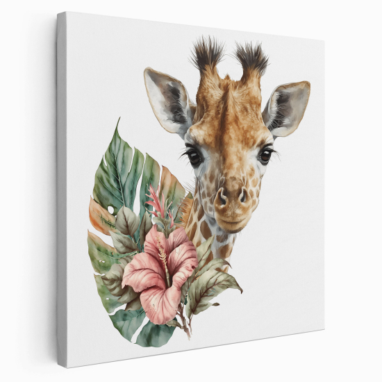 Stampa su tela Quadrata per Bambini - Giraffa