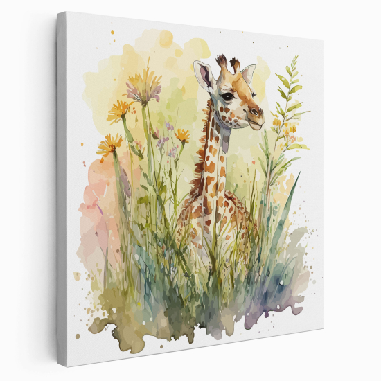 Stampa su tela Quadrata per Bambini - Giraffa