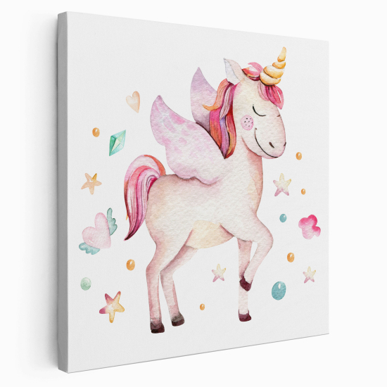 Stampa su tela Quadrata per Bambini - Unicorno