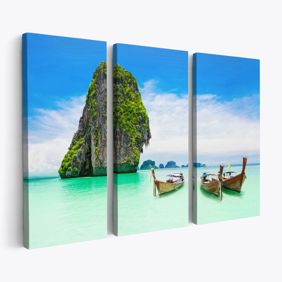 Stampa Trittico su tela - Paradisiaca Phuket Tailandia