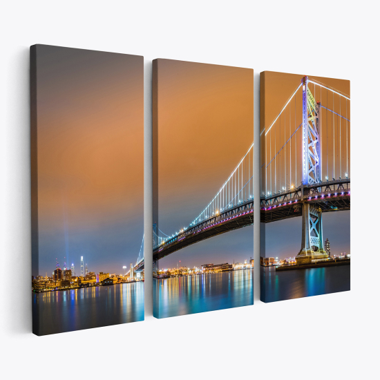 Stampa Trittico su tela - Ponte New York