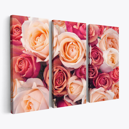 Stampa Trittico su tela - Rose