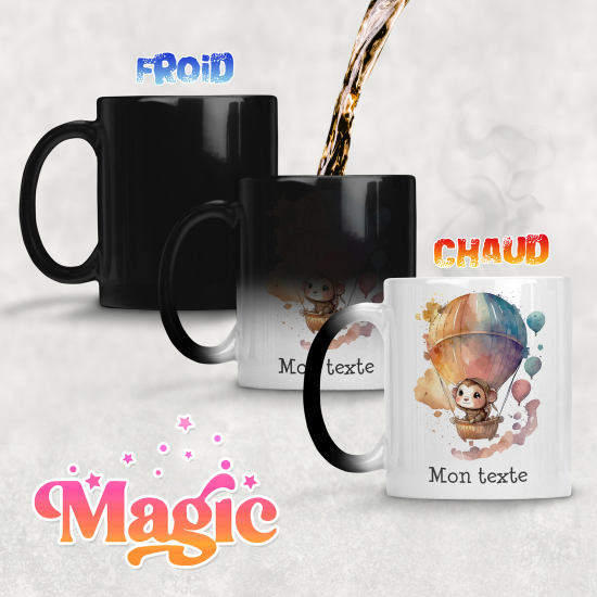 Tazza magica personalizzata - Scimmia mongolfiera