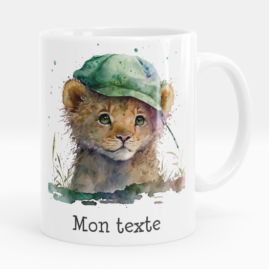 Tazza / Mug personalizzata - Cucciolo di leone con berretto