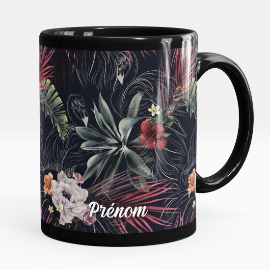 Tazza / Mug personalizzata Nero integrale - Fiori