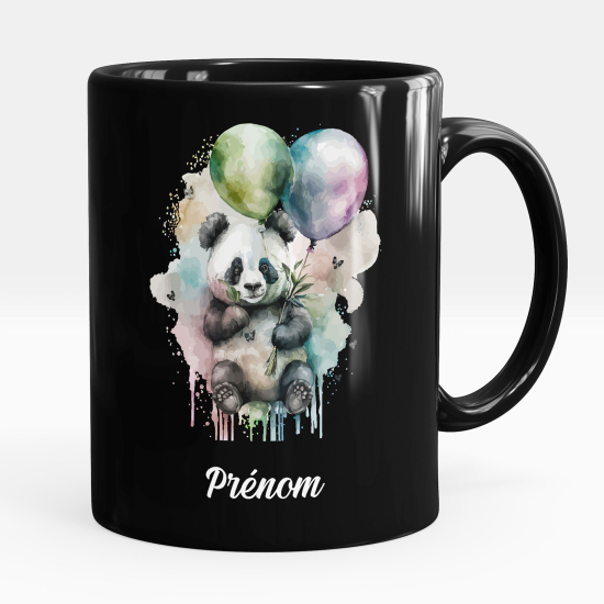 Tazza / Mug personalizzata Nero integrale - Palloncini panda