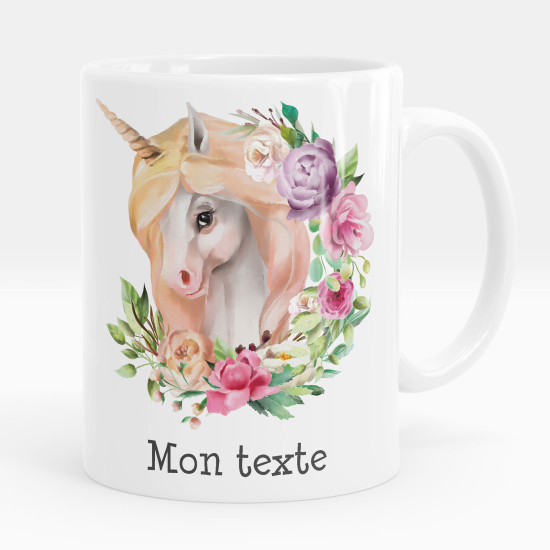 Tazza / Mug personalizzata - Unicorno fiori