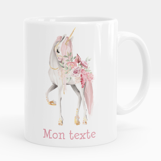 Tazza / Mug personalizzata - Unicorno fiori