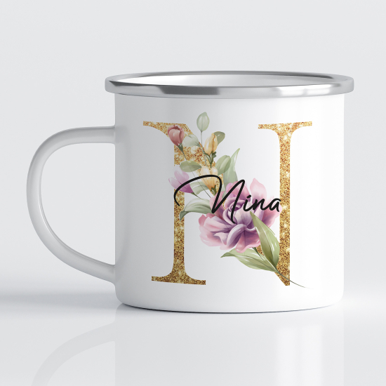 tazza smaltata monogram personalizzata - Lettera N