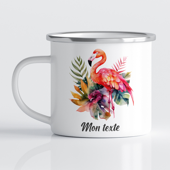 tazza smaltata personalizzata - Fenicottero Rosa