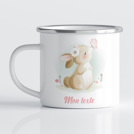 tazza smaltata personalizzata per Bambini - Coniglio