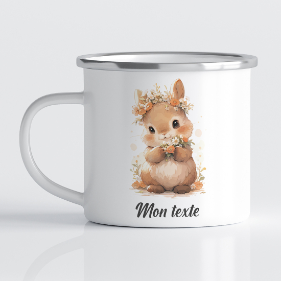 tazza smaltata personalizzata per Bambini - Coniglio