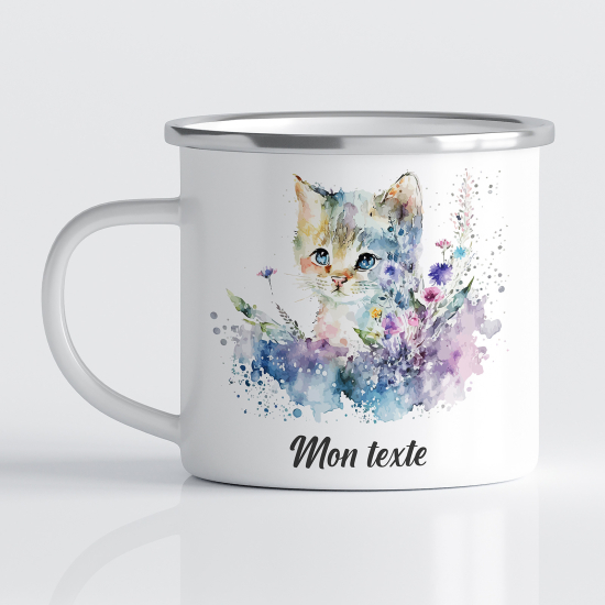 tazza smaltata personalizzata per Bambini - Gattino