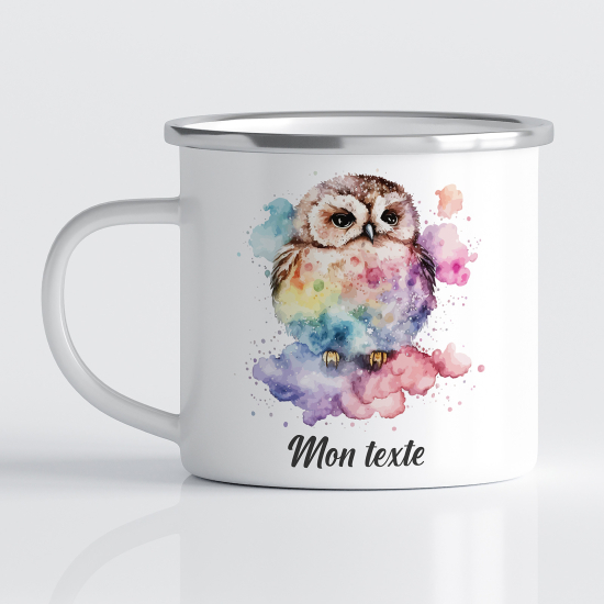 tazza smaltata personalizzata per Bambini - Gufo