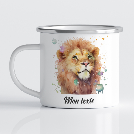 tazza smaltata personalizzata per Bambini - Leone